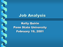 Job Analysis Methodology (Quirin)