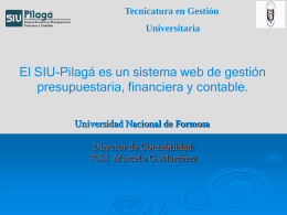 Presentación SIU Pilagás - Universidad Nacional de Formosa