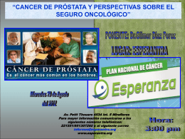 Afiche Cancer de Próstata y Perspectivas sobre el