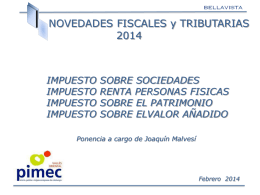 Novedades Fiscales y Tributarias 2014