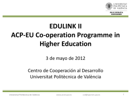 Presentación de la sesión informativa EDULINK II