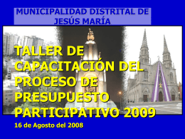 las Políticas y los Proyectos - Municipalidad de Jesús María