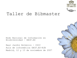 Taller básico de Bibmaster - Inicio