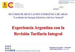 “Marco Regulatorio del Sector Eléctrico Argentino”
