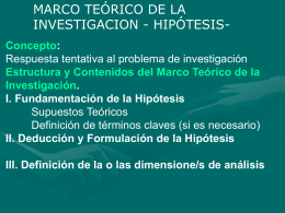 MARCO TEORICO -HIPOTESIS-