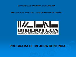 Presentación Biblioteca FAUDI UNC