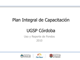Plan Integral de Control de Gestión UGSP Córdoba