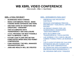 WB XBRL VIDEO CONFERENCE Nelson Carvalho – XBRL II Board