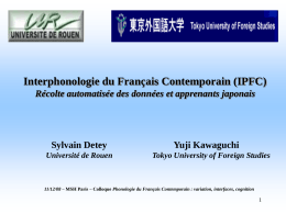 Interphonologie du Français Contemporain (IPFC)