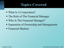Session 1: Managerial objective/Valuation rules Valuing bonds and