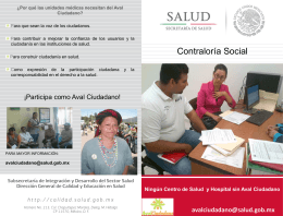 Díptico de Contraloría Social 2014 - Dirección General de Calidad y