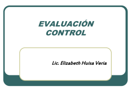 EVALUACIÓN CONTROL Lic. Elizabeth Huisa Veria