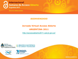 Jornada Virtual Acceso Abierto ARGENTINA 2011