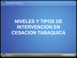 Niveles y tipos de Intervencion en Cesacion Tabaquica PPT