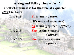 Asking and Telling Time – Part 2