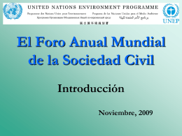 PNUMA y la Sociedad Civil - Programa de las Naciones Unidas