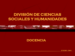 DIVISIÓN DE CIENCIAS SOCIALES Y HUMANIDADES