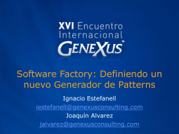 Software Factory: Definiendo nuevo Generador de Patterns