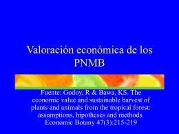 Valoración económica de los PNMB