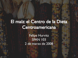 El maíz: el Centro de la Dieta Centroamericana