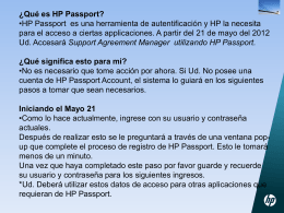 ¿Qué es HP Passport? - HP`s support agreement manager