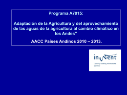 Programa “Adaptación de la Agricultura y del aprovechamiento de