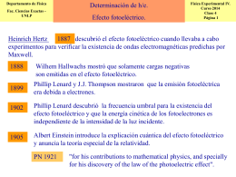 Efecto fotoeléctrico: determinación de h/e