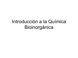 Introducción a la Química Bioinorgánica: