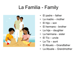 La Familia - Family - JBSSpanishEnrichment