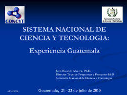 SINCYT GUATEMALA. Dr. Alvarez