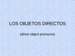 LOS OBJETOS DIRECTOS - Spanish