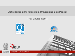 Actividades editoriales de la UBP