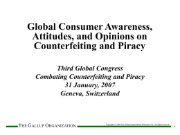 Global Consumer Awareness, Attitudes, and