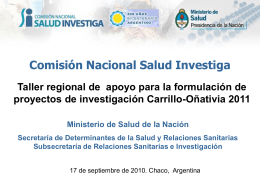 + material disponible - Comisión Nacional Salud Investiga