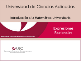 Expresiones Racionales - Universidad Peruana de Ciencias