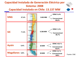 Capacidad Instalada de Generación Eléctrica por Sistema: 2005