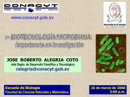 Biotecnología Microbiana - Consejo Nacional de Ciencia y Tecnología