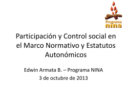 Participación y Control social en el Marco Normativo y