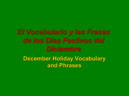 El Vocabulario y las Frases de los Días Festivos del Diciembre