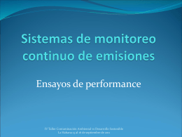 Ensayos de performance de equipos de monitoreo continuo de