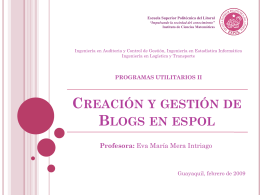 Diapositiva 1 - Blog de ESPOL - Escuela Superior Politécnica del