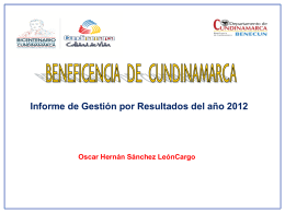 Informe de Gestión por Resultados del año 2012 Oscar Hernán