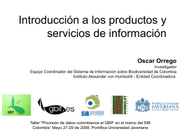 Introducción a los productos y servicios de información