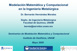 de diapositiva - Modelación Matemática y Computacional