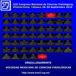 LIII Congreso Nacional de Ciencias Fisiológicas Villahermosa