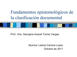 Fundamentos epistemológicos de la clasificación documental