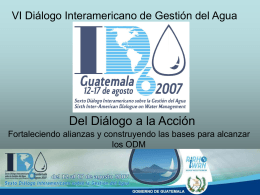VI Diálogo Interamericano de Gestión del Agua. Guatemala