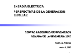 Energía eléctrica Perspectivas de la generación nuclear.