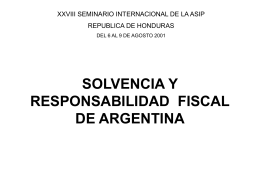 Solvencia y responsabilidad fiscal de Argentina