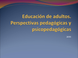 Educación de adultos. Perspectivas pedagógicas y psicopedagógicas